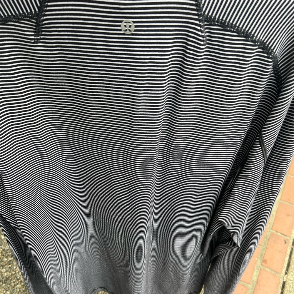 Black & White Striped 1/4 zip